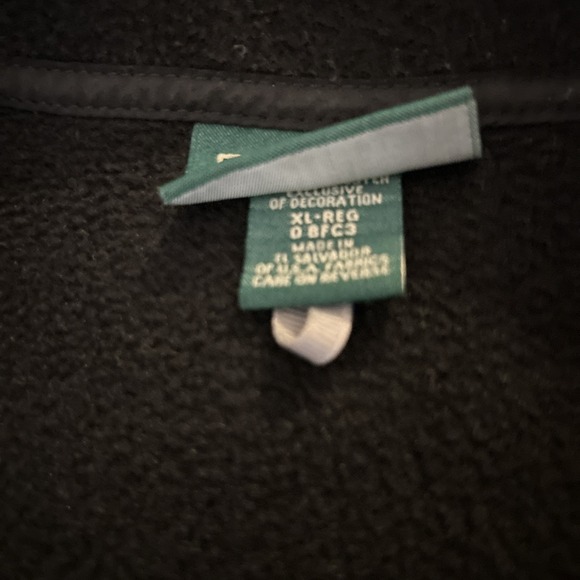 Vintage LL Bean Jacket Mens XL Fleece Quarter Snap Black Pullover Sweater 90s - Picture 5 of 6